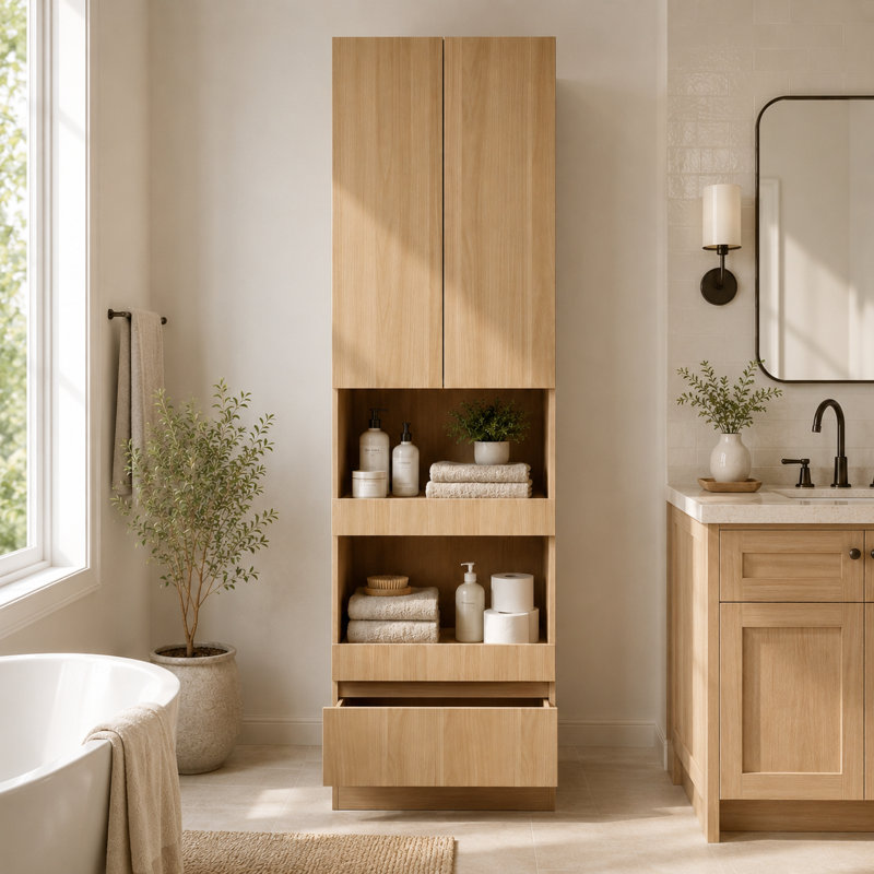 Forsman Bathroom Cabinet With Open Shelf & Drawer