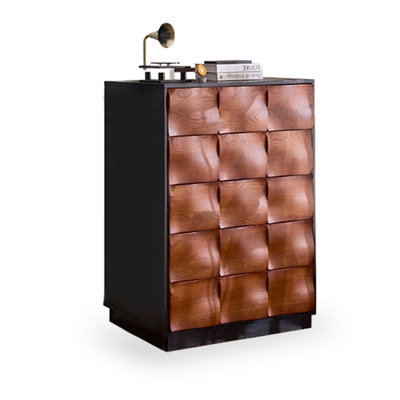 Black+Dark-brown Solid + Manufactured Wood Accent Cabinet