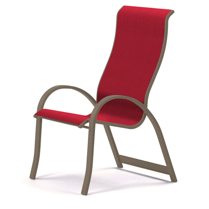 Aruba 1 Outdoor Dining Armchair, Textured Desert, Red 1D Sunbrella®