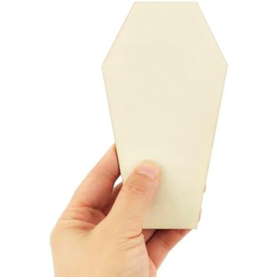 20 Pack 6 Inch Wood Coffin Cutouts Unfinished Wood Halloween Coffin Crafts Wooden Coffin Hanging Ornaments DIY Coffin Gift Tags For Home Party Decoration Craft Project