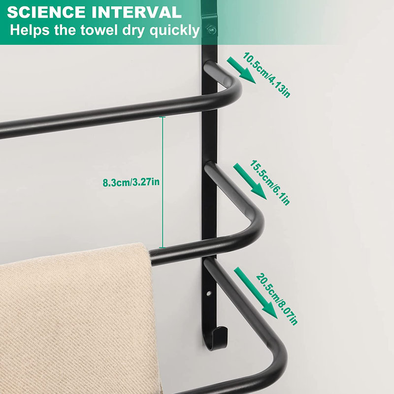 12.6'' 3 Over-the-Door Towel Bar