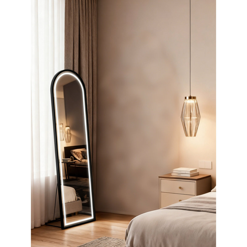 Full Length Wall Hanging Mirror 63"X 20" With High Reflectivity And Smooth Finish For Bedroom Mounted 3 Color Temperatures Seamless Construction Dressing Room