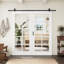Porte standard préfinie en verre clair à 10 carreaux de 48 po x 80 po avec porte pliante de style grange et ensemble de quincaillerie pour garde-manger-134633917-134633924