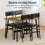 Ensemble de table de salle à manger 5 pièces pour 4 avec 4 chaises rembourrées, ensemble de cuisine peu encombrant-440270229
