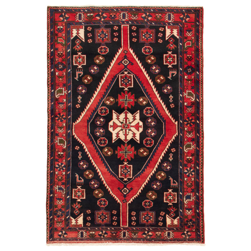 Tapis noir Crocifisso 4 pi 6 po x 6 pi 8 po