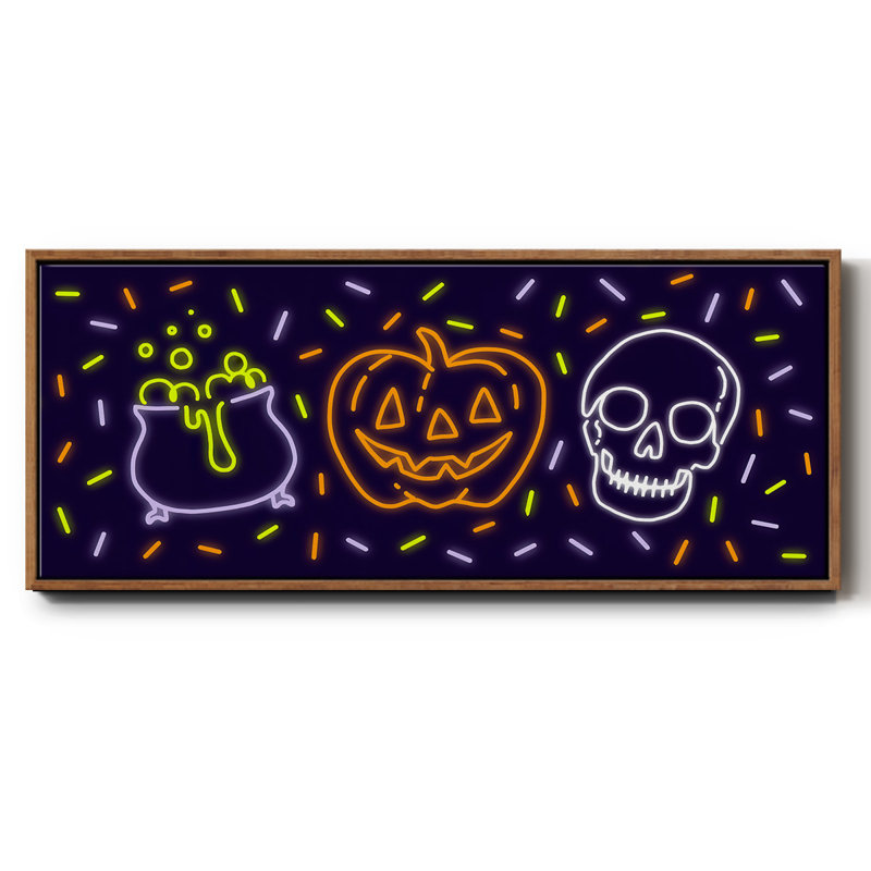 Neon Halloween Collection D-, toile encadrée, H 12 po x l 30 po