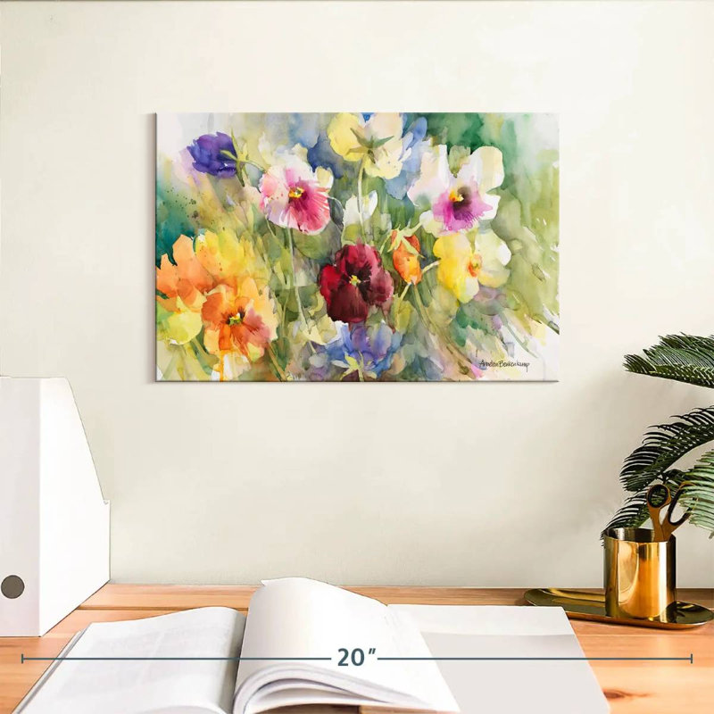 Harnek Pansies Posing, 8" H x 12" W