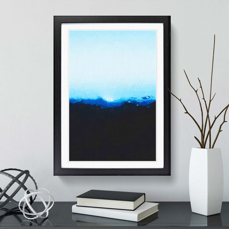Mountains in Lappach Italy in Abstract - Framed Print, 87cm H x 62cm W x 2cm D, Black Framed