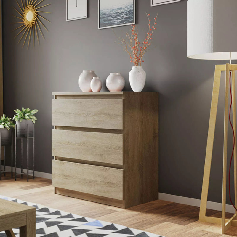 Traynor 70 cm W Chest of 3 Drawers, Sonoma