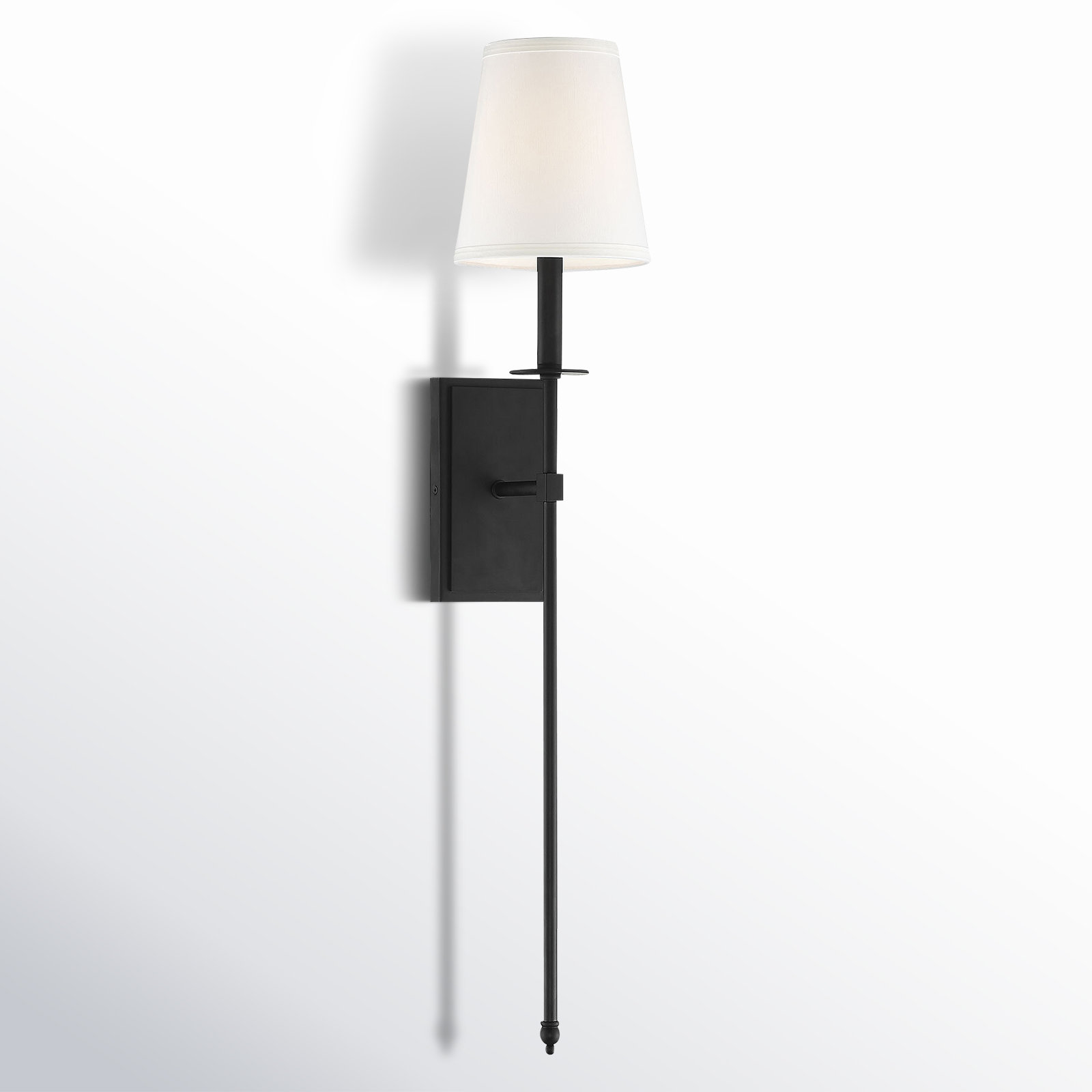 Jillian 1-Light Wallchiere, 33.5" H x 6.75" W x 8'' D, Matte Black