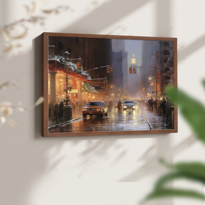 Chirstmas Art-CDX III - Reproduction encadrée - Restickable, H 11 po x l 14 po, Noyer