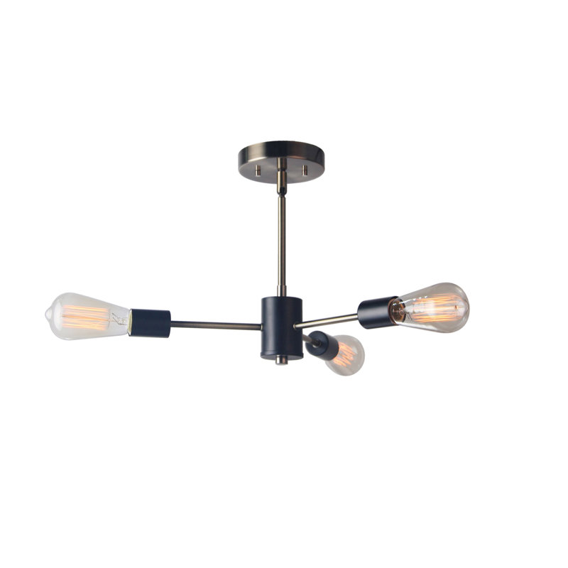 Clopton 3 - Light Sputnik Sphere Chandelier, Satin Nickel/Bronze, ST64