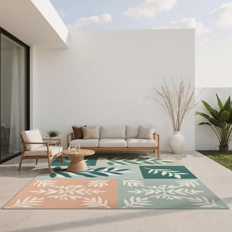 Tapis d'intérieur et d'extérieur Leafy Retreat, Rectangulaire 3 pi x 5 pi