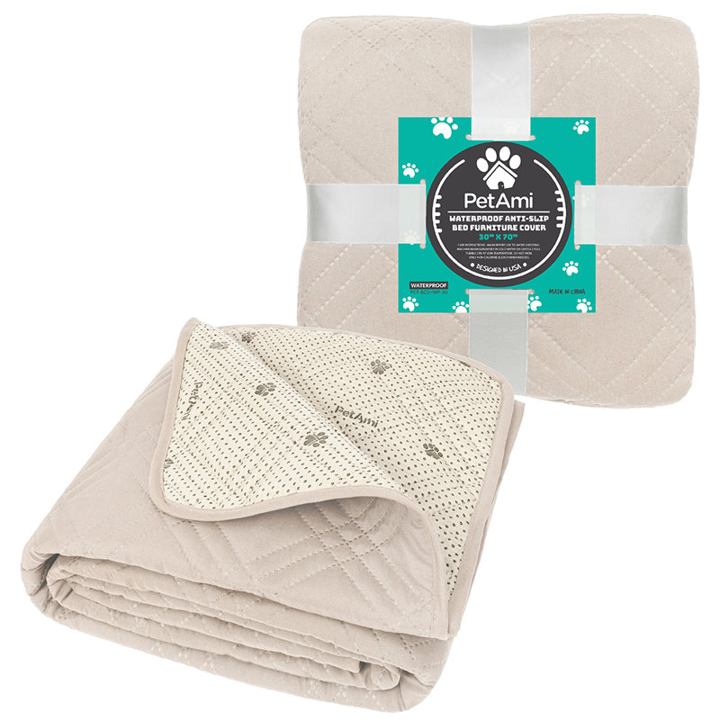 Beige Waterproof Reversible Small Sofa Protector Blanket