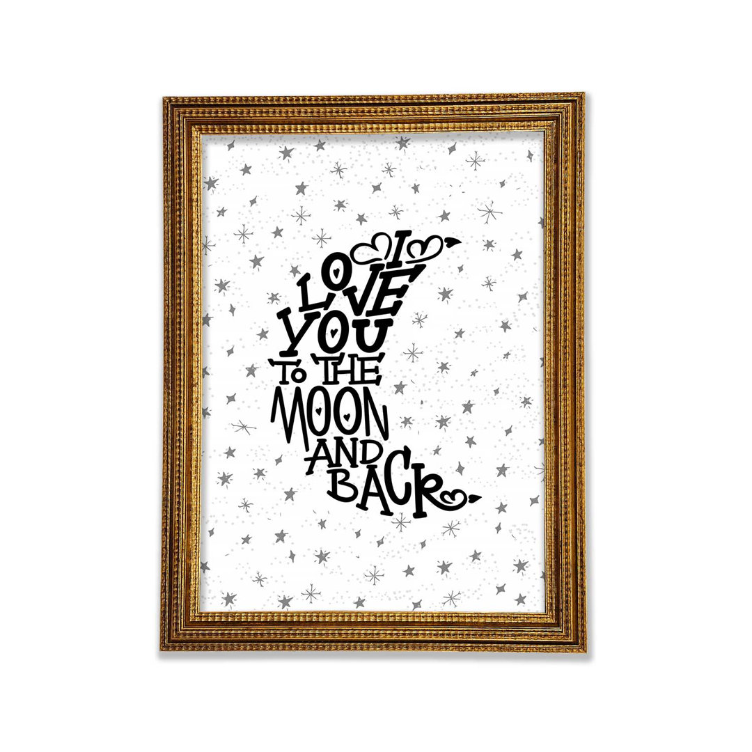 I Love You To The Moon And Back 2 - Einzelne Bilderrahmen Kunstdrucke