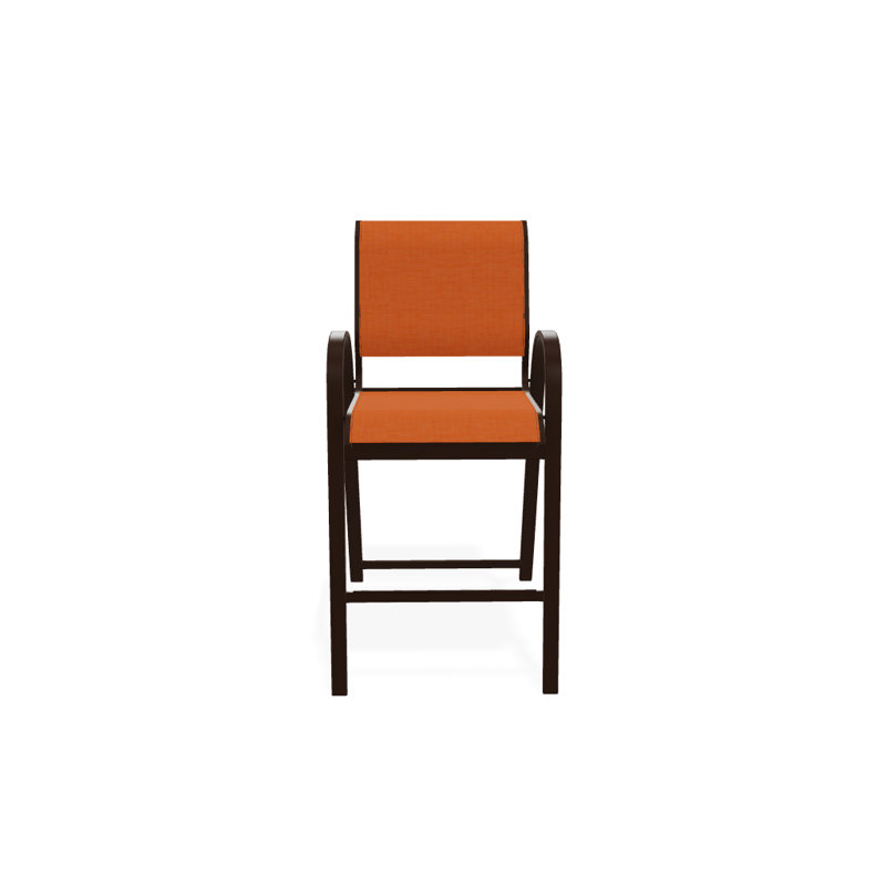 Tabouret de bar Holna, Toile Sunbrella® tangerine, Kona texturé