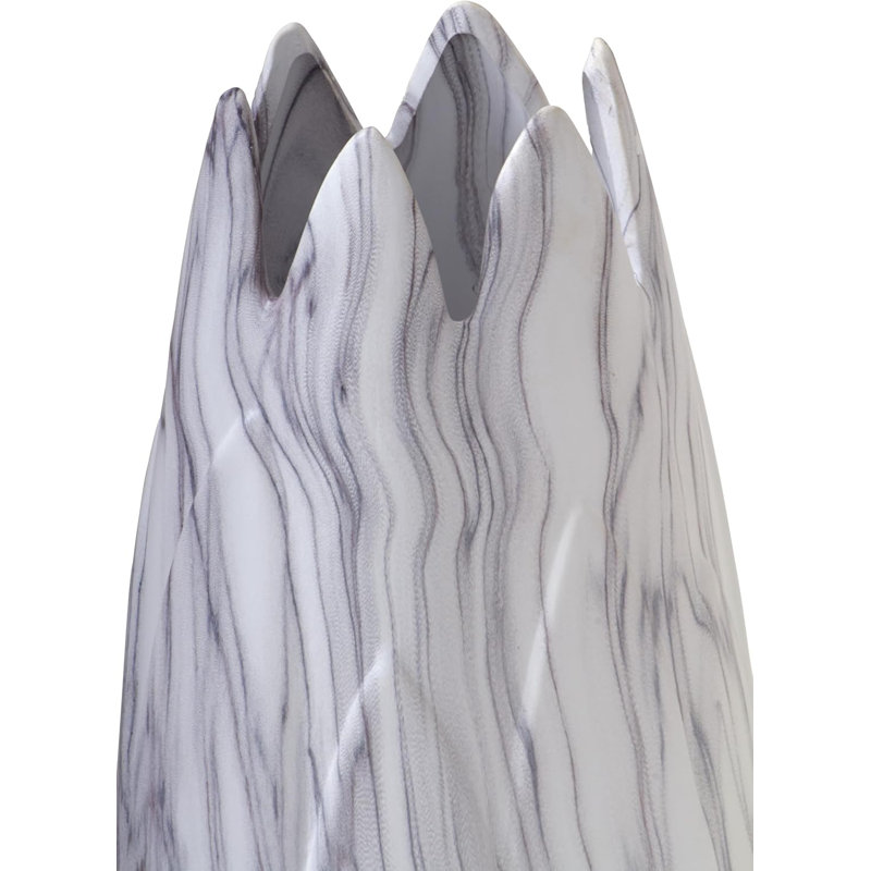 Beige Marbled Ceramic Organic-Shaped Table Vase