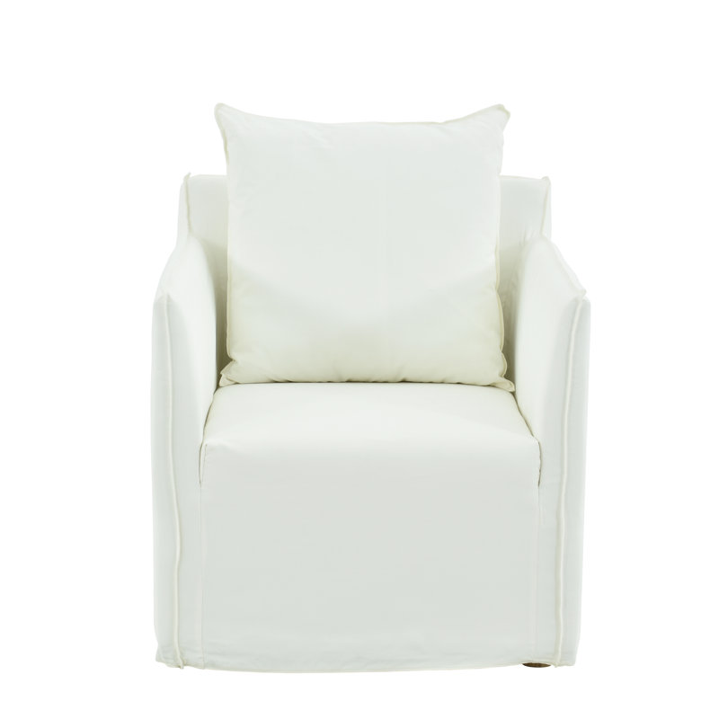 Fauteuil club d'extérieur simple Kieger, Blanc