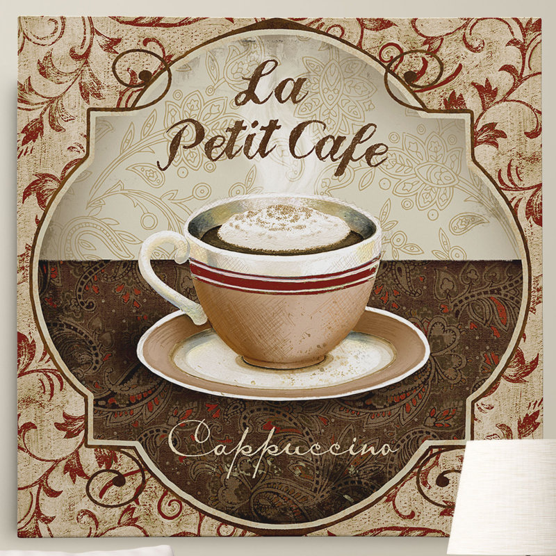 "cappuccino" par conrad knutsen, art textuel sur toile tendue premium, H 24 po x l 24 po x P 1,5 po