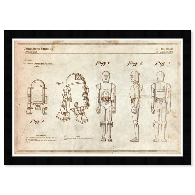 Reproduction d'art graphique sur papier encadrée, «Literature and Charots», parchemin