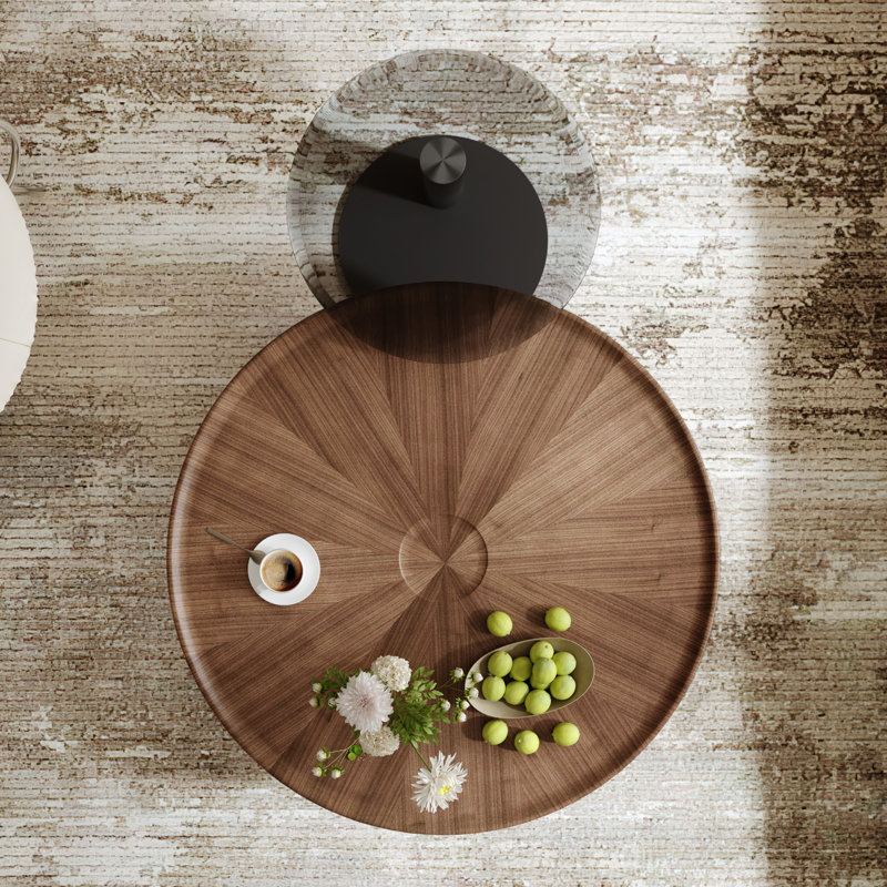 Marizela Wood Round Nesting Coffee Table