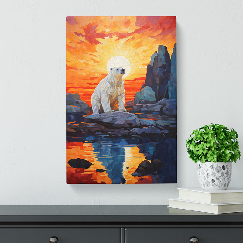 Polar Bear Orphism No.3 - Wrapped Canvas, 50cm H x 35cm W x 3cm D