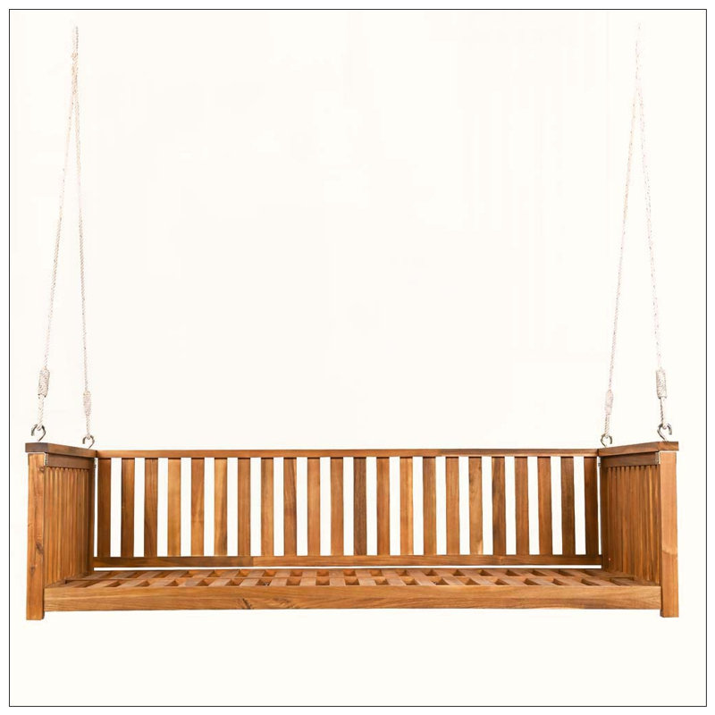 Balancelle de jardin en bois avec cordes pour la cour, Teak