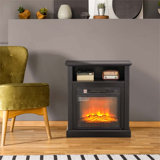 27" Electric Fireplace Heater with Mantel, Remote Control