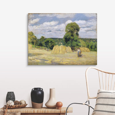 «Harvesting at Montfoucault, 1876» par Camille (1831-1903) Pissarro - reproduction d'art sur toile bottes