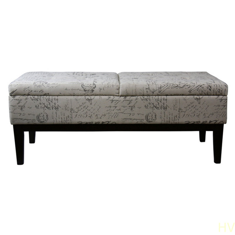 Banc de rangement de 19,5 po de hauteur, double élévateur pour la chambre à coucher, le salon et le vestibule