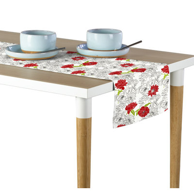 Rudy Hand Drawn Flowers Pop Table Runner