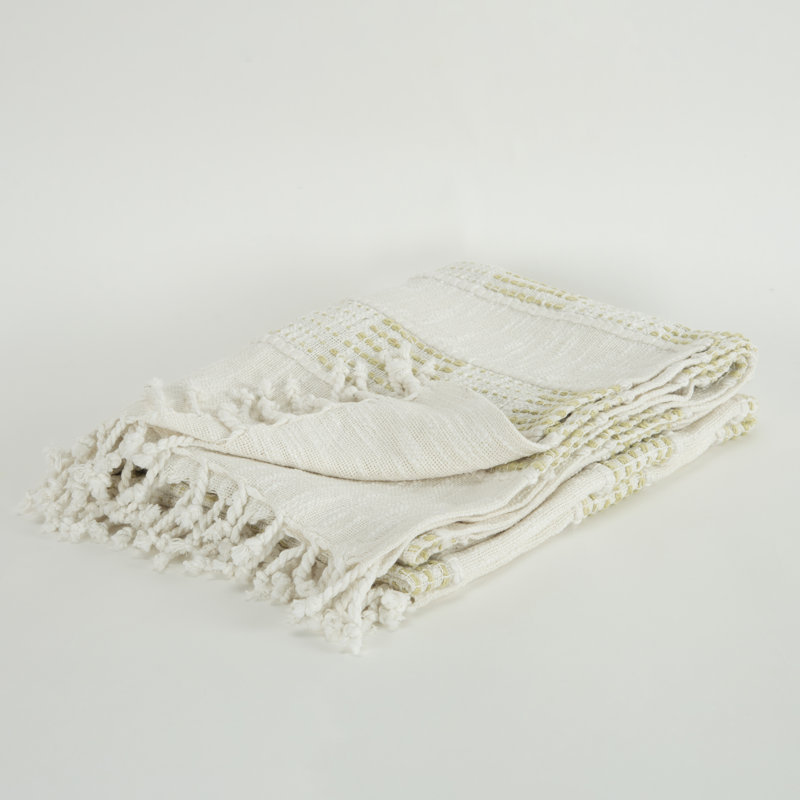 Jeté Alora, Blanc / Beige