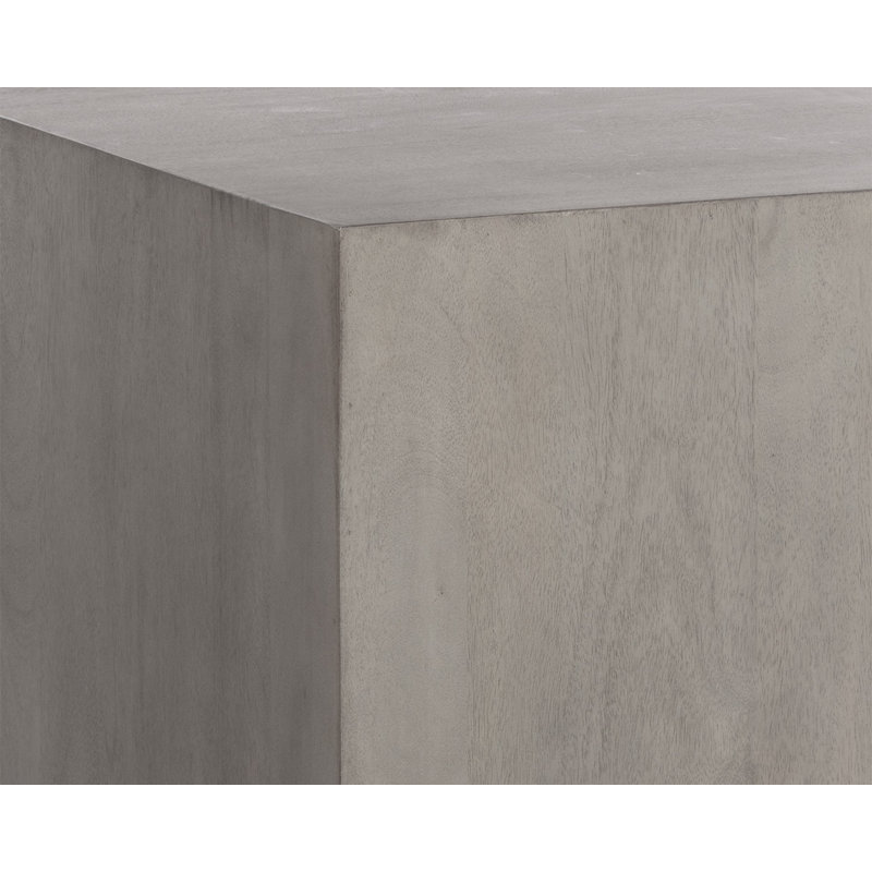 Sabbah Solid Wood End Table, Grey