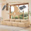 Canapé modulaire en tissu moelleux, conception ergonomique pour une expérience de cinéma maison