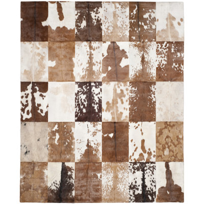 Fazeley Hand Woven Leather Geometric Rug