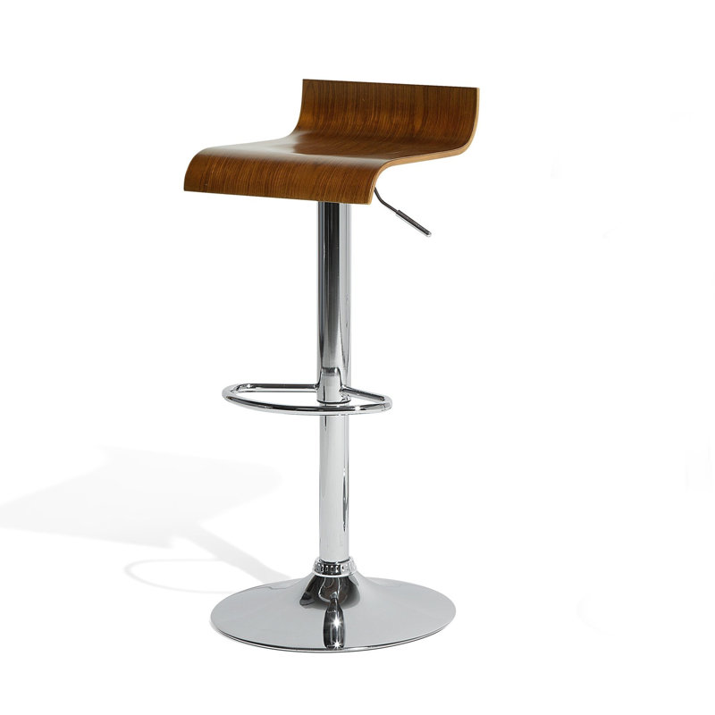 Darren Swivel Adjustable Height Bar Stool, Dark Wood