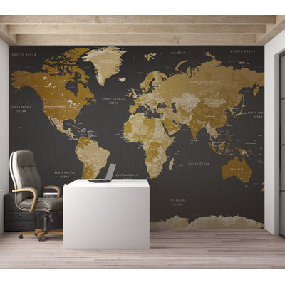 World Map Wallpaper Wall Mural - Modern Geography