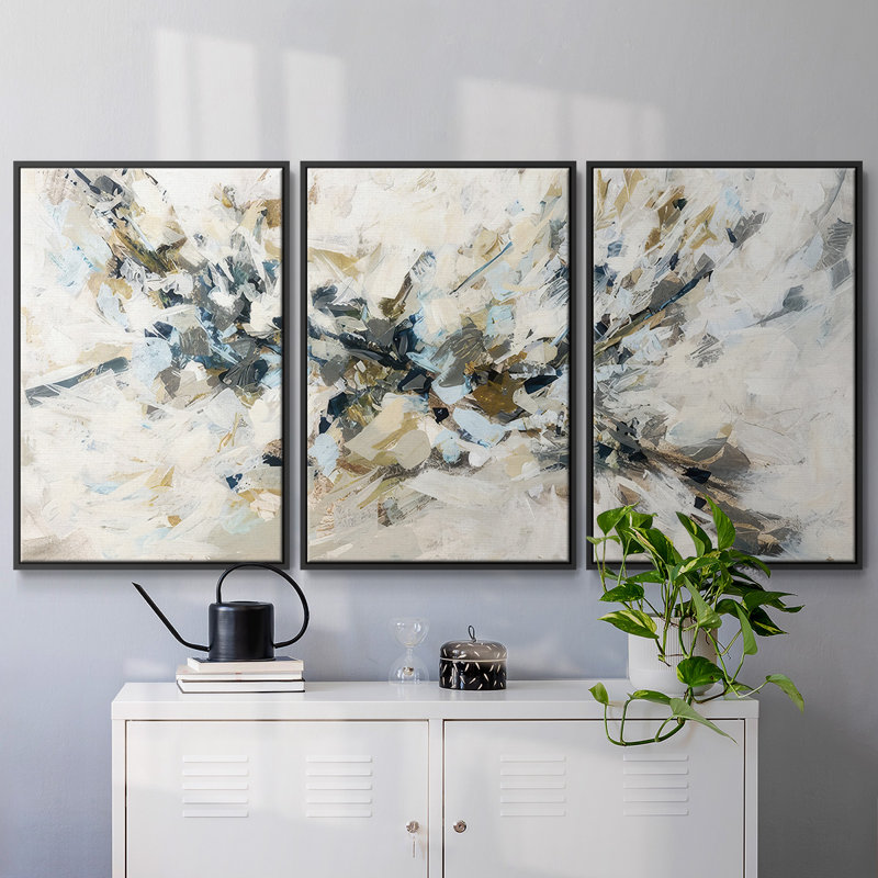 Rising Falcon - Multi Piece Framed Canvas, 36" H x 75" W x 2" D, Black