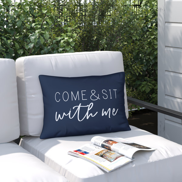 18 x 18 Navy Texas Home Novelty Square Knife Edge Outdoor Throw Pillow  with Welt