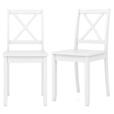 Ophelia & Co. Dining Chair Set Of 2 Kitchen Side Chairs With Rubber Wood Legs & Cross Back