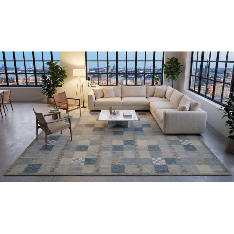 Wool Geometric Area Rug, Rectangle 10' x 14'