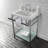 Kingston Brass Sheridan 24-Inch Ceramic Console Sink with Stainless Steel Legs and Glass Shelf (3-Hole)-54822239-54822241