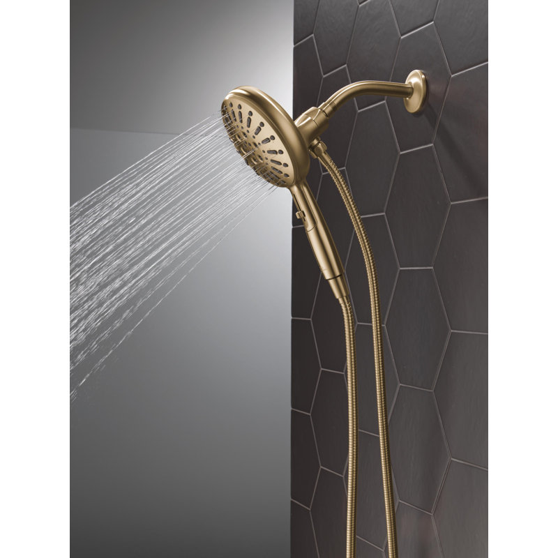 SureDock 7-Spray Magnetic Shower Head, High Pressure Handheld Shower Head, Hand Shower with Hose, Lumicoat Champagne Bronze