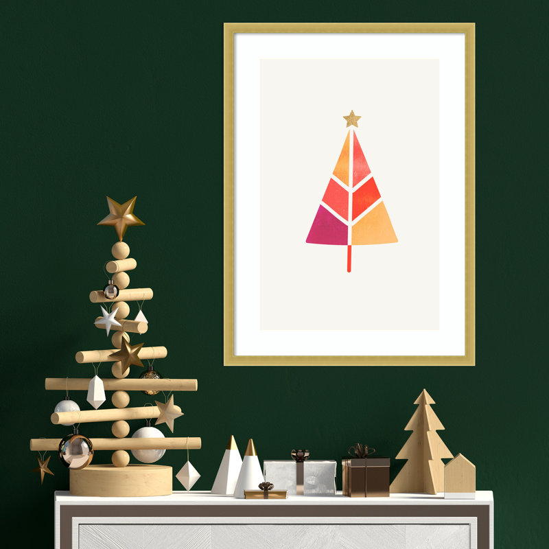 «Little Christmas Tree» par Wood, reproduction d'art encadrée, H 25 po x l 19 po