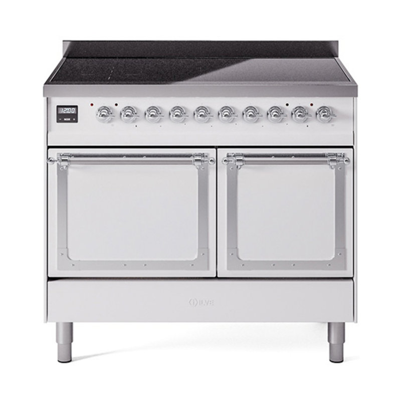 ILVE Nostalgie II Noblesse 40 in Induction Range, White/Chrome