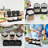 Condiment Jar Spice Container With Lids And Spoons,Clear Glass Condiment Canisters Pots Seasoning Box Salt Container Sugar Bowl Set Of 3 For Kitchen, Counter, Food Storage, Black