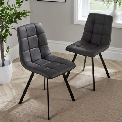 Aghaboy Padded Fabric & Metal Dining Chairs