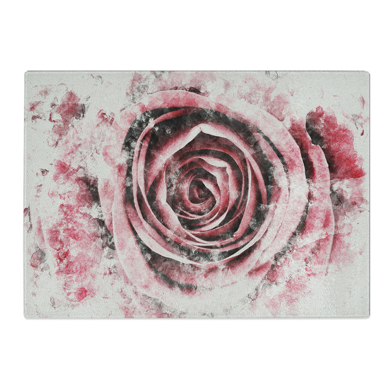 Rose Flower Vol.2 Watercolour Chopping Board, 0.4cm H x 20cm W x 28.5cm L