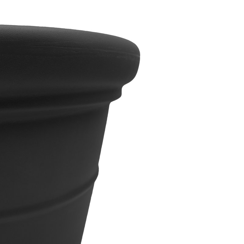 Frias Resin Pot Planter Set, Black, 20" H x 24" W x 24" D