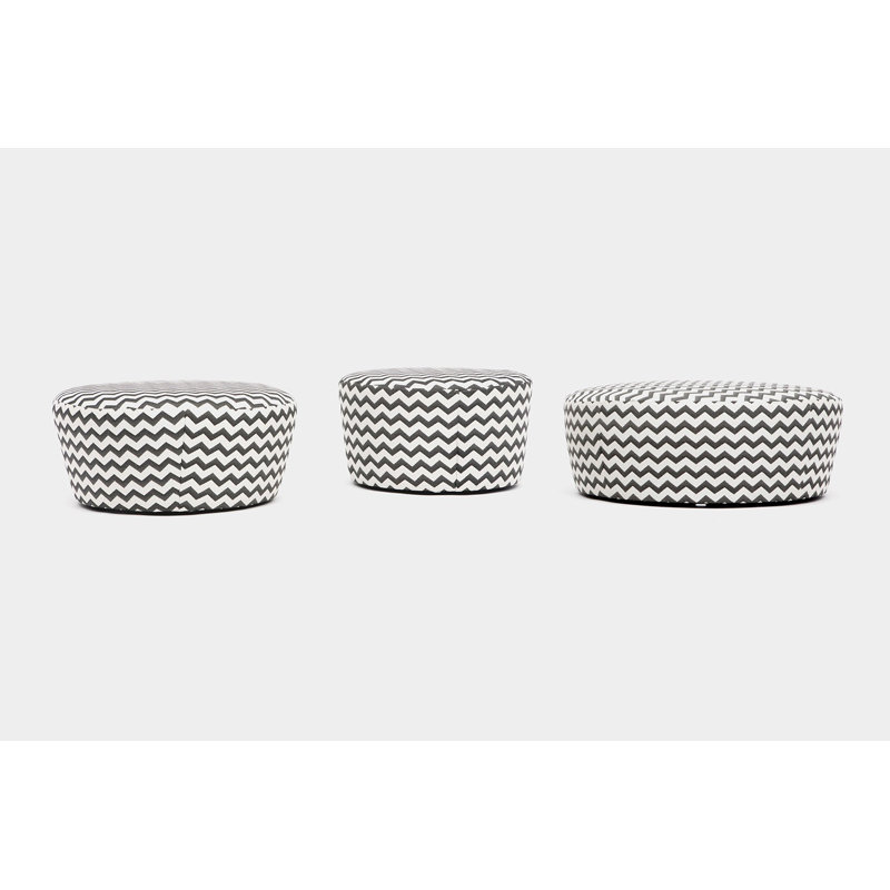 Caroline Round Pouf, Zigzag Sunbrella®